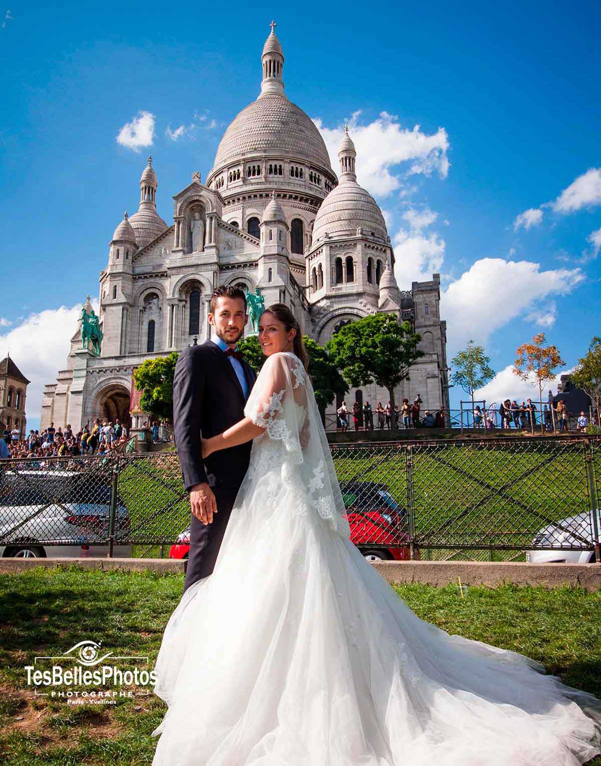 巴黎蒙马特圣心大教堂 (Basilique du Sacré-Cœur) 婚纱写真照