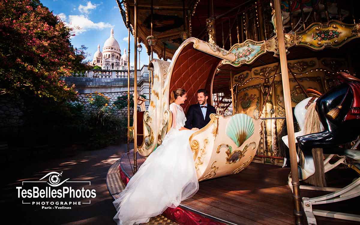 巴黎蒙马特 (Montmartre) 旋转木马婚纱写真