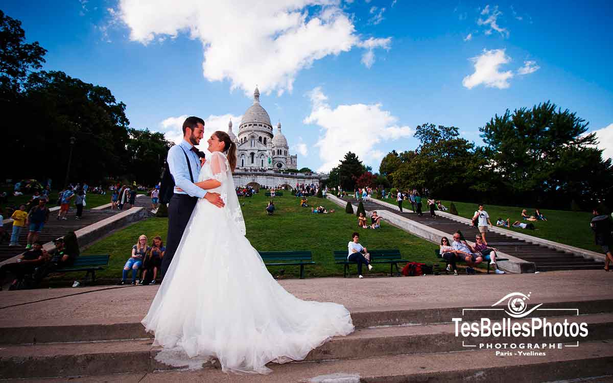 巴黎蒙马特高地大教堂 (Basilique de Montmartre) 新人婚后婚纱写真