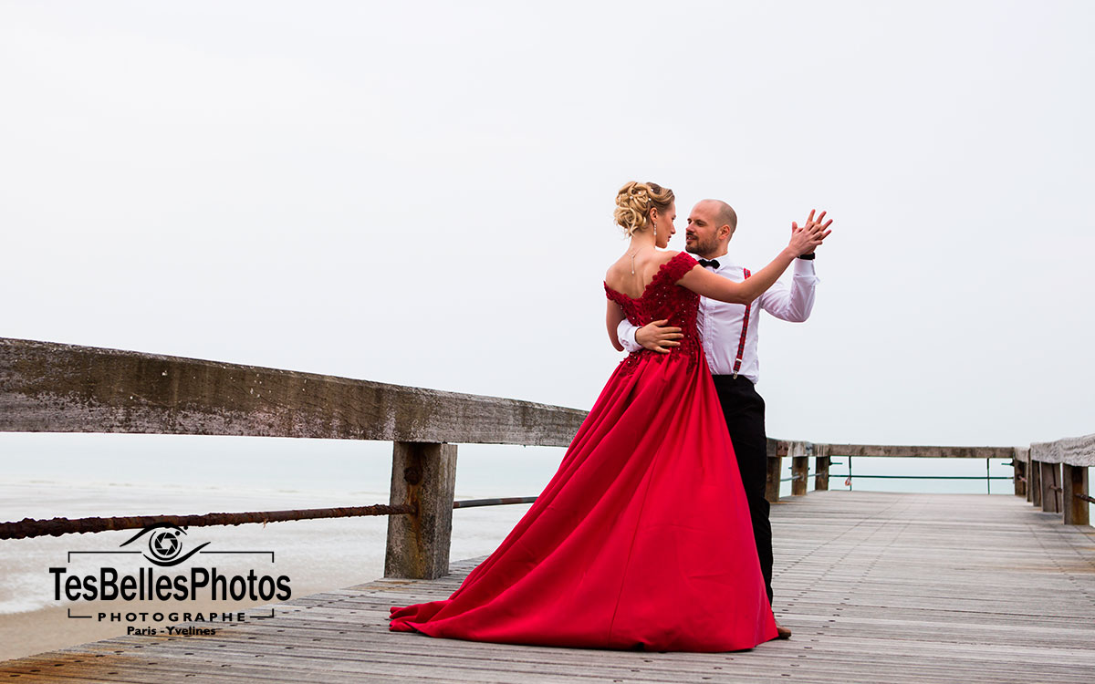 诺曼底 (Normandie) 海滩情侣婚纱写真
