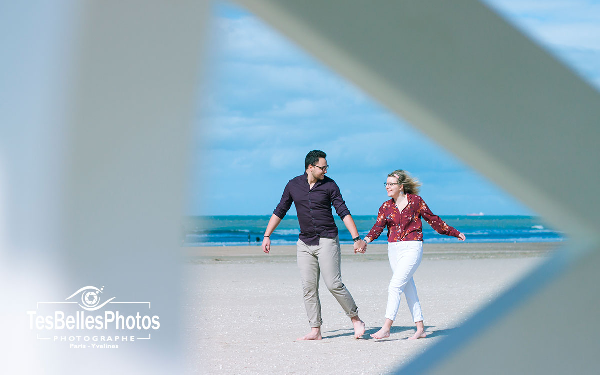 特鲁维尔情侣海滩爱情写真, 诺曼底 (Normandie) 华人摄影师